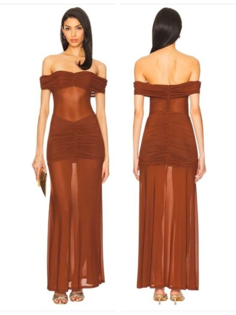 NWT Runaway The Label Meila Maxi Dress In Espresso Size S